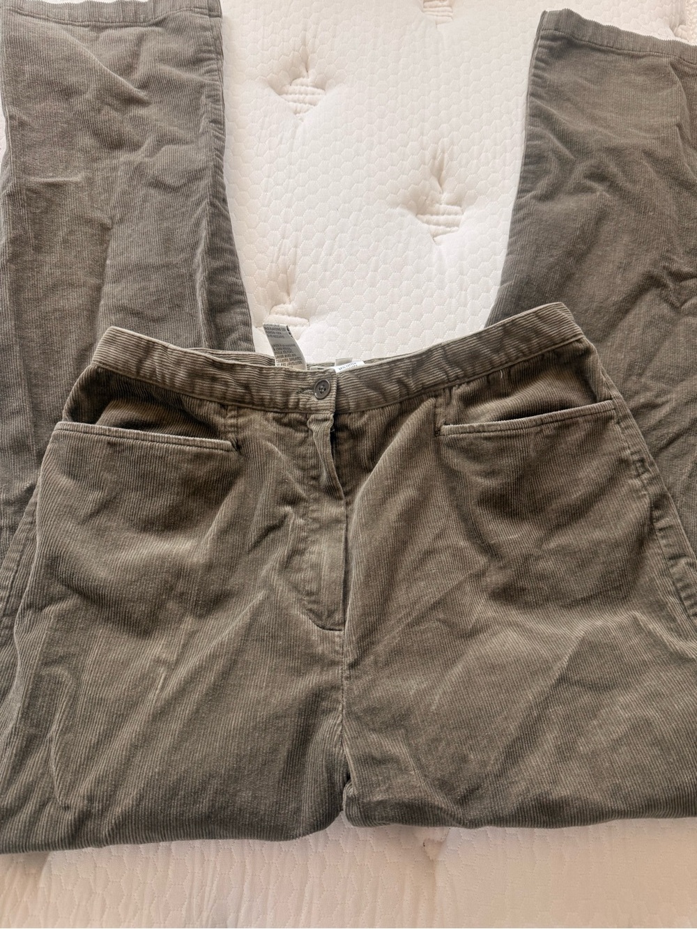 Women's Straight Leg Corduroy Pants in Olive Green - Picture 2 of 4